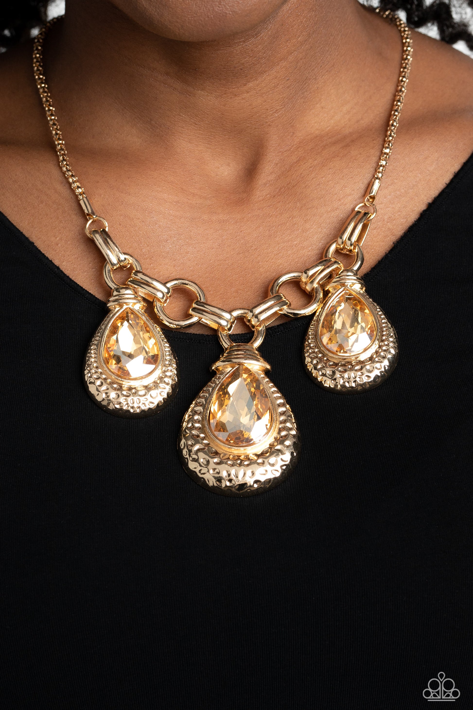 Built Beacon Gold Necklace & Bracelet Set - Paparazzi Accessories