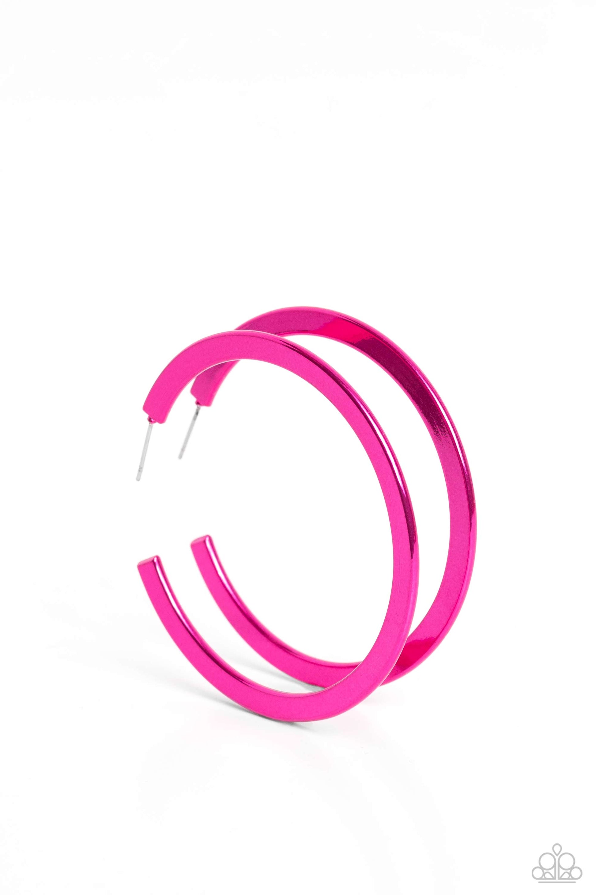 Pop HOOP Pink Hoop Earring - Paparazzi Accessories