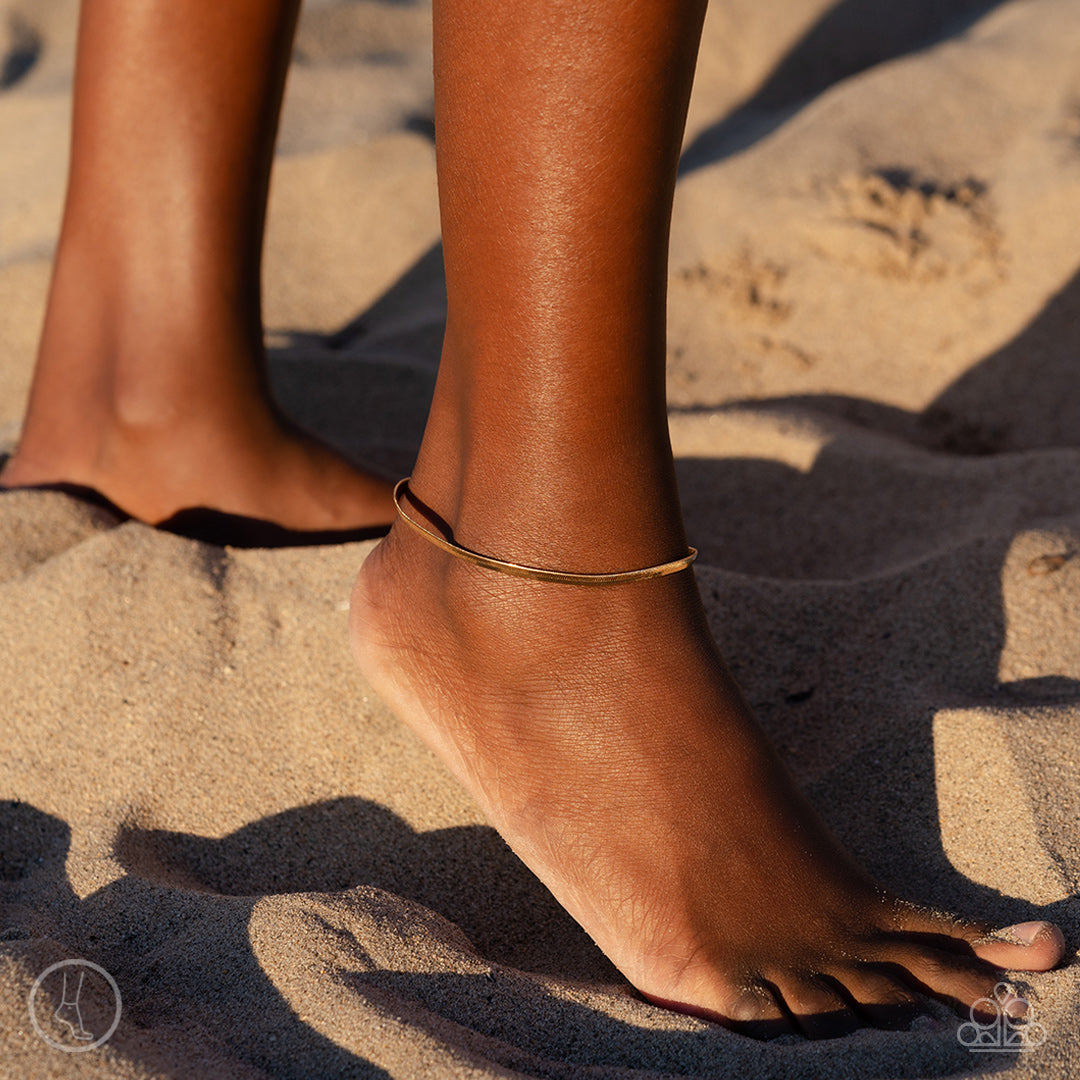 Tan Lines Gold Anklet - Paparazzi Accessories