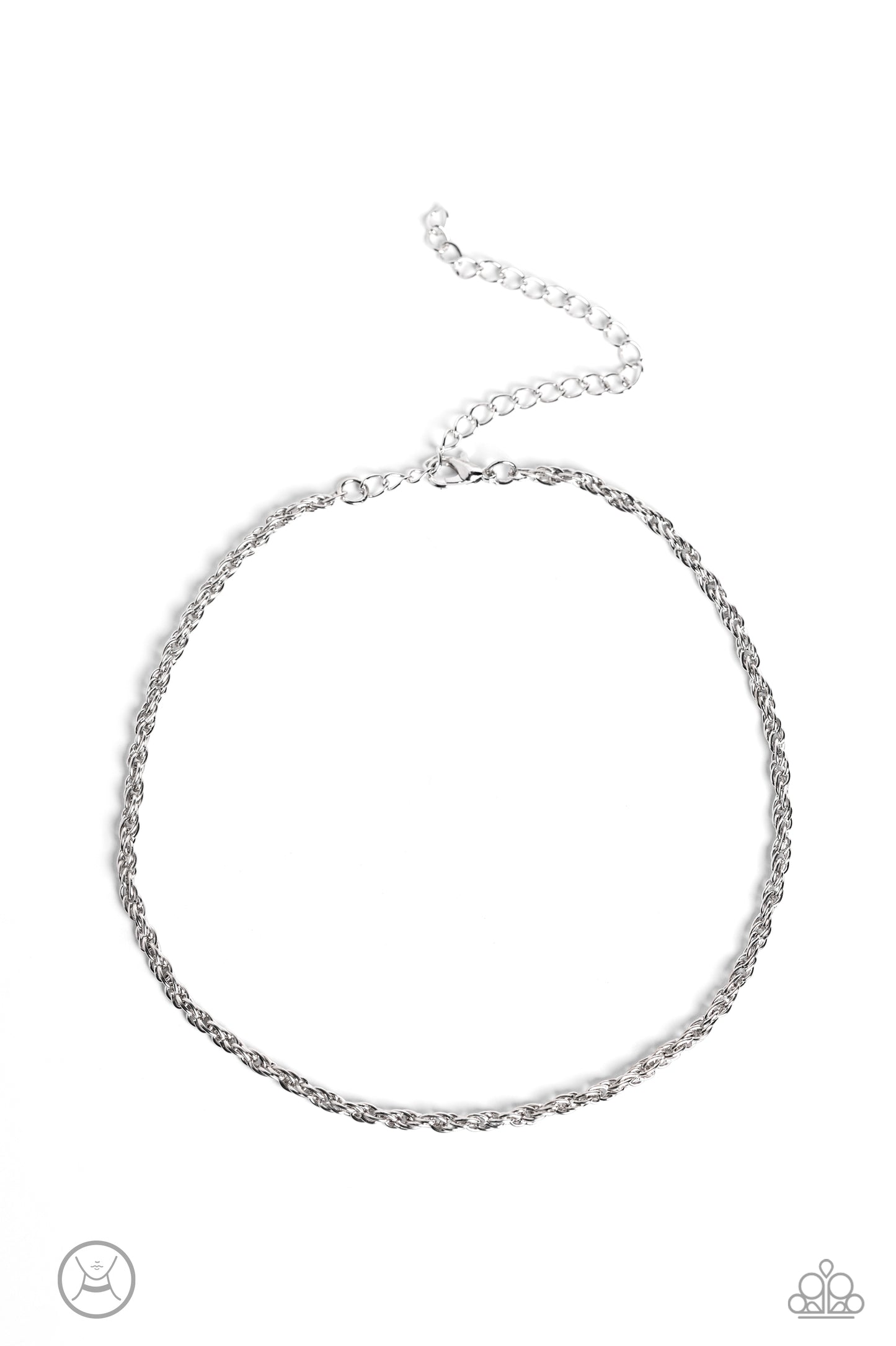Glimmer of ROPE Silver Choker Necklace - Paparazzi Accessories