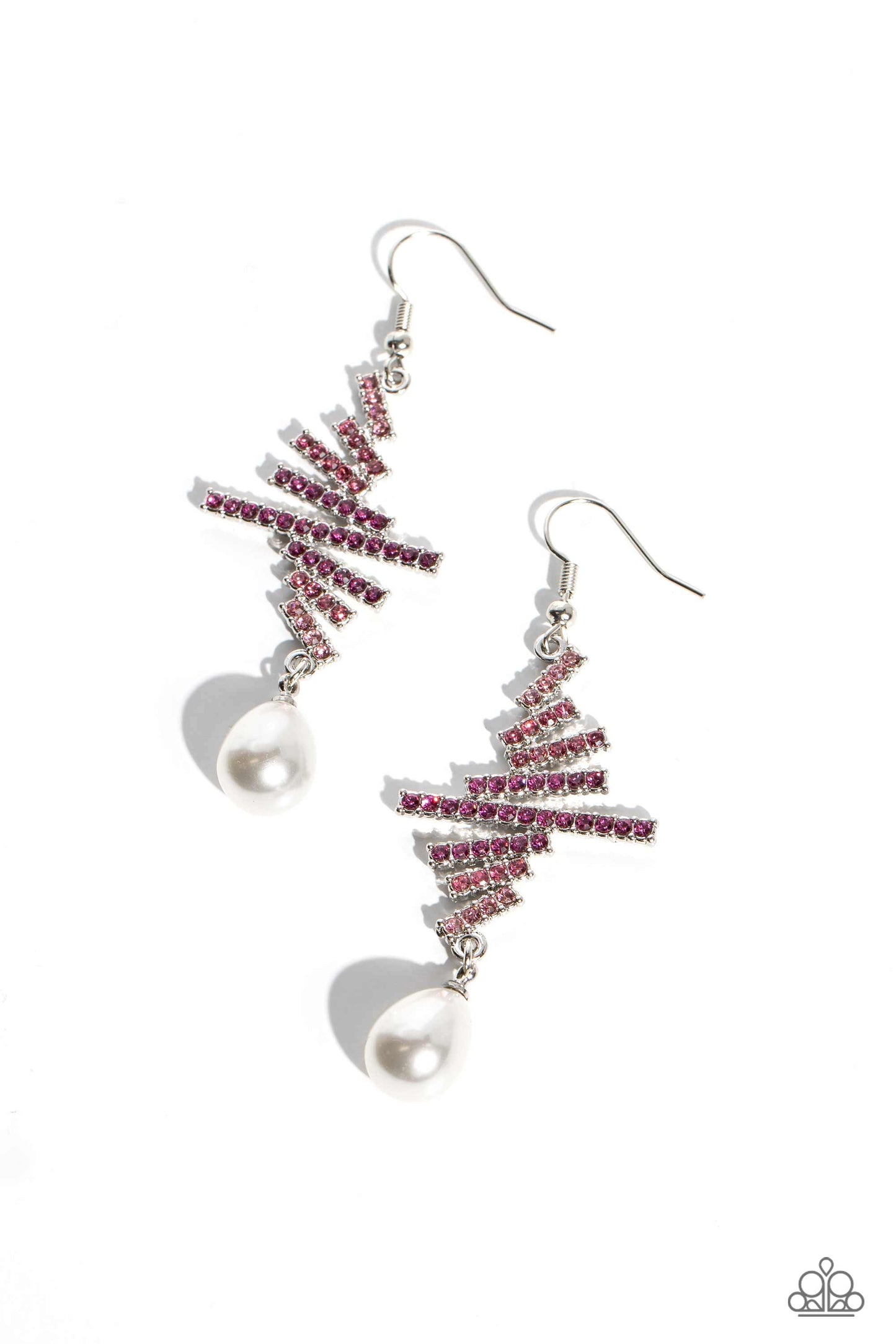 Timeless Tapestry Pink Rhinestone Earring - Paparazzi Accessories