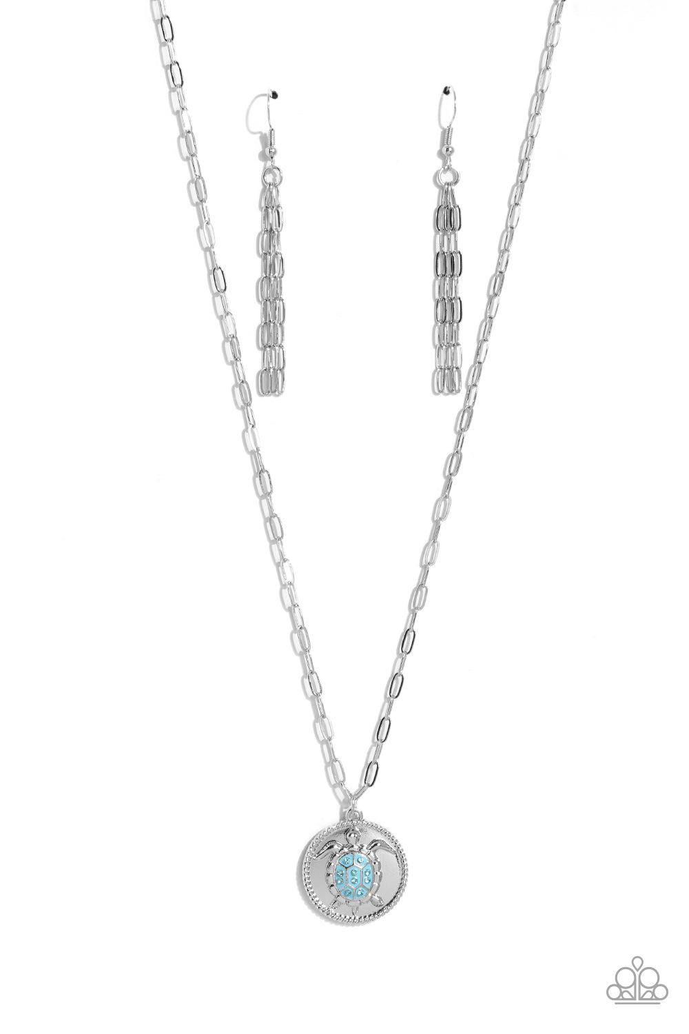 Sea Turtle Shimmer Blue Necklace -Paparazzi Accessories