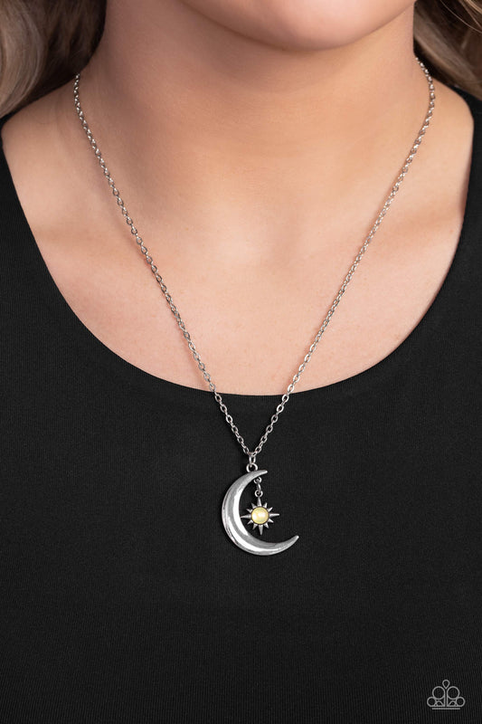 Stellar Sway Yellow Moon Necklace - Paparazzi Accessories