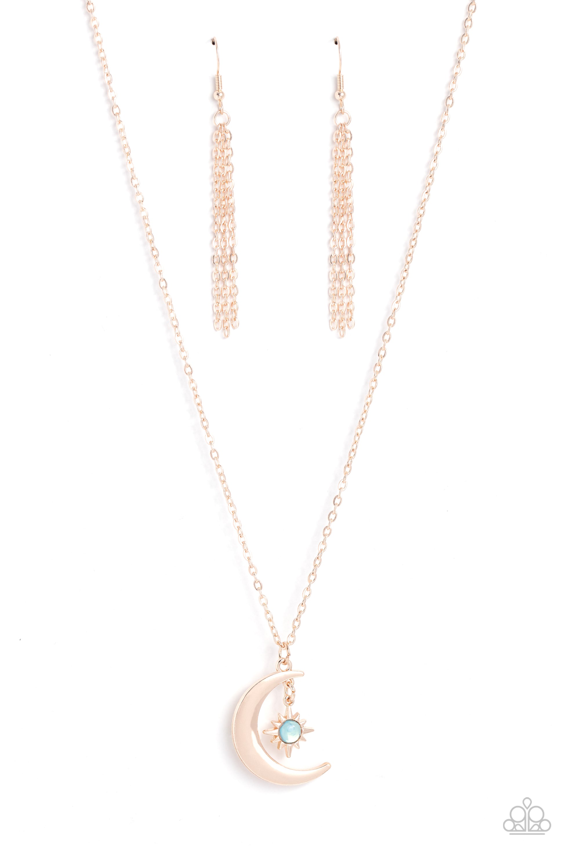 Stellar Sway Rose Gold Moon Necklace - Paparazzi Accessories