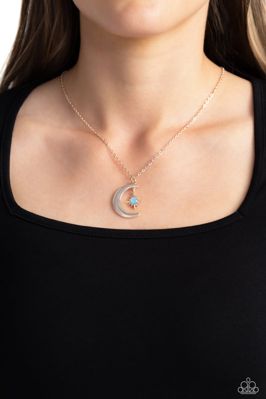 Stellar Sway Rose Gold Moon Necklace - Paparazzi Accessories