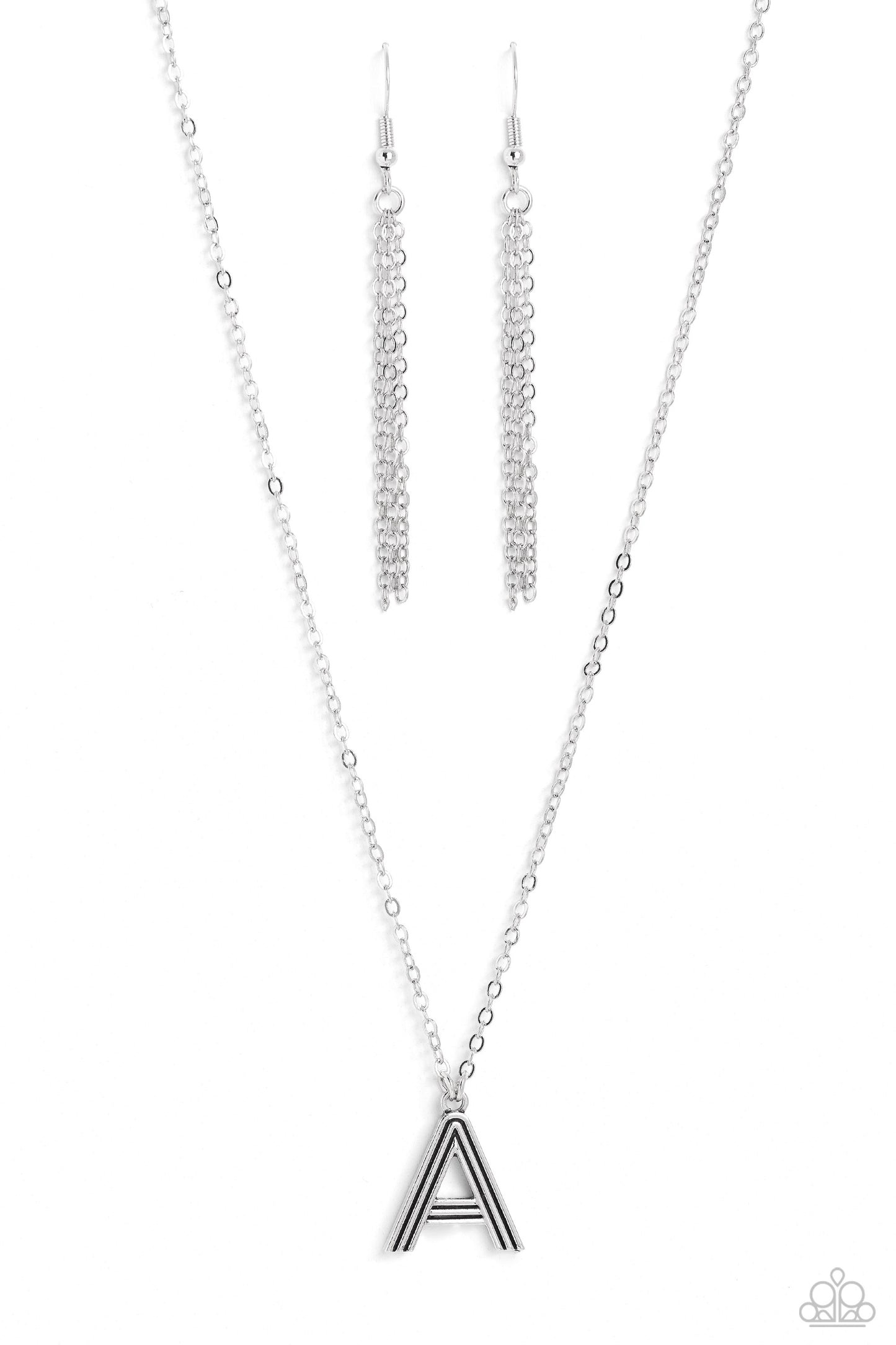 Leave Your Initials Silver - A Necklace - Paparazzi Accessories