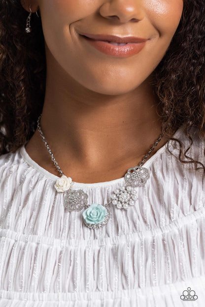 Tea Party Favors Blue Necklace & Bracelet Set - Paparazzi Accessories