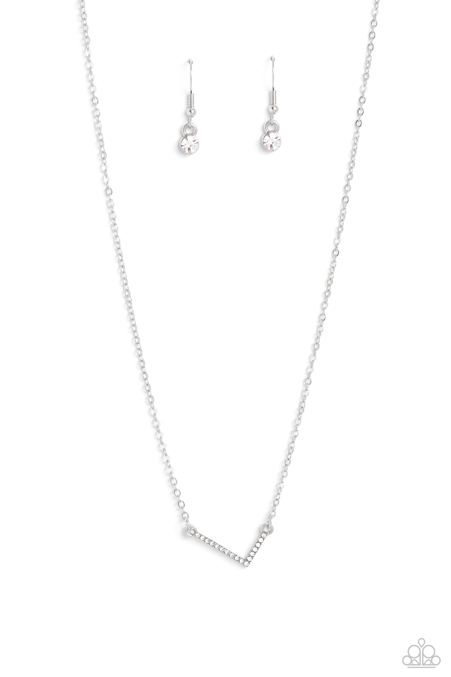 INITIALLY Yours White "L" Necklace - Paparazzi Accessories