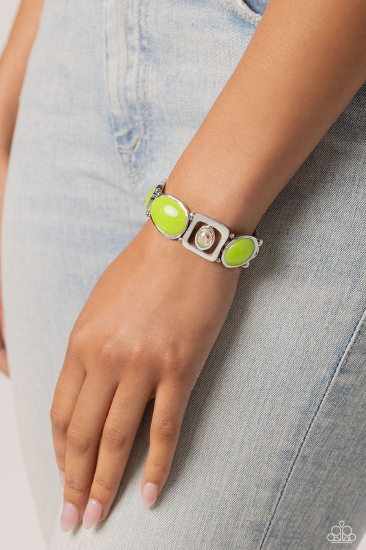 Majestic Mashup Green Stretch Bracelet - Paparazzi Accessories