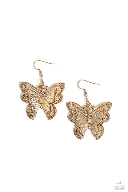 Layered Launch Multi Butterfly Earring - Paparazzi Accessories