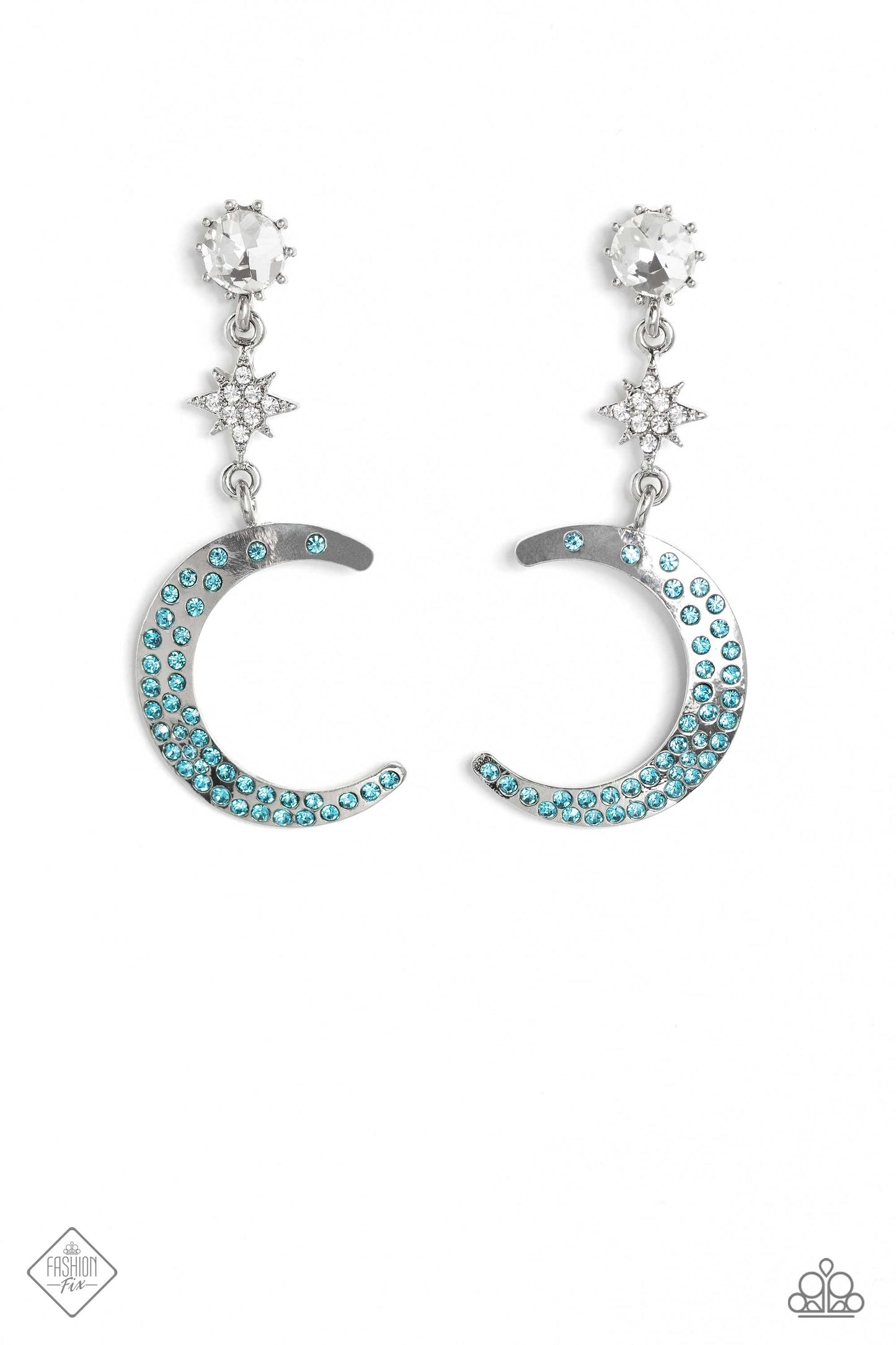 Galactic Grouping Blue Earring - Paparazzi Accessories