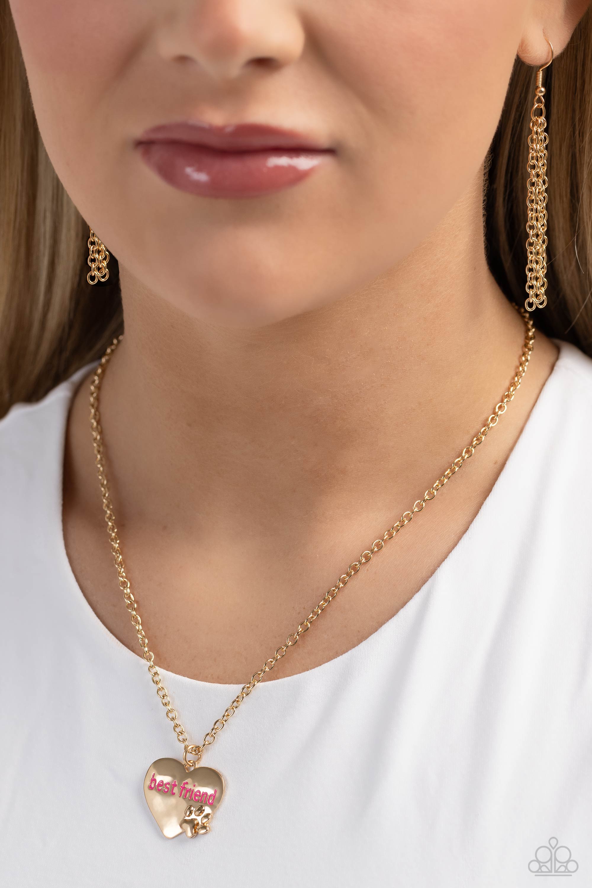 Little Crystal Paw Print Necklace (GOLD OR SILVER) - FENNO FASHION, LLC