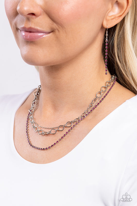 Tasteful Tiers Pink Necklace - Paparazzi Accessories