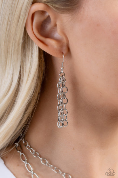 Layered Love Purple Heart Necklace - Paparazzi Accessories  Featuring a subtle iridescent shimmer, two glassy purple gem hearts are delicately suspended above one another on a paperclip and silver oval link chain for a whimsical double-stacked display. Features an adjustable clasp closure.  Sold as one individual necklace. Includes one pair of matching earrings.  SKU: P2WH-PRXX-446XX