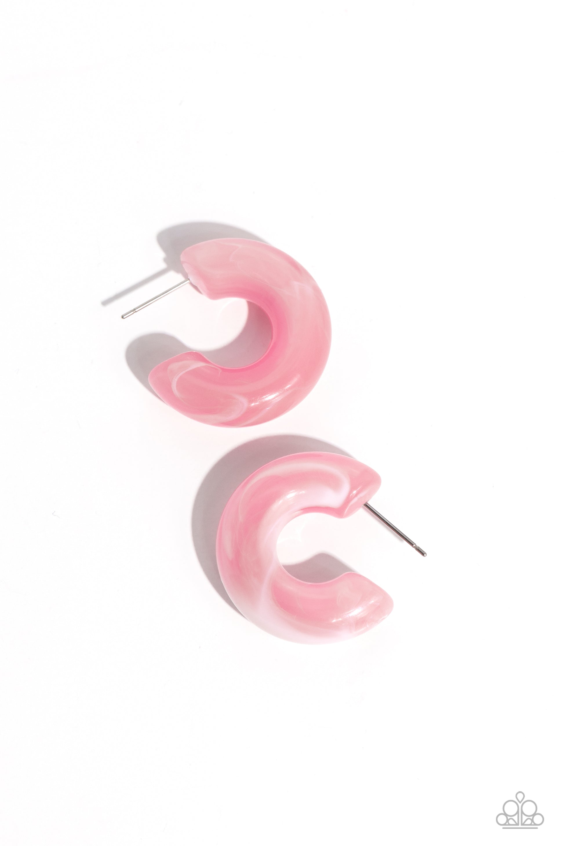 Acrylic Acclaim Pink Hoop Earring - Paparazzi Accessories