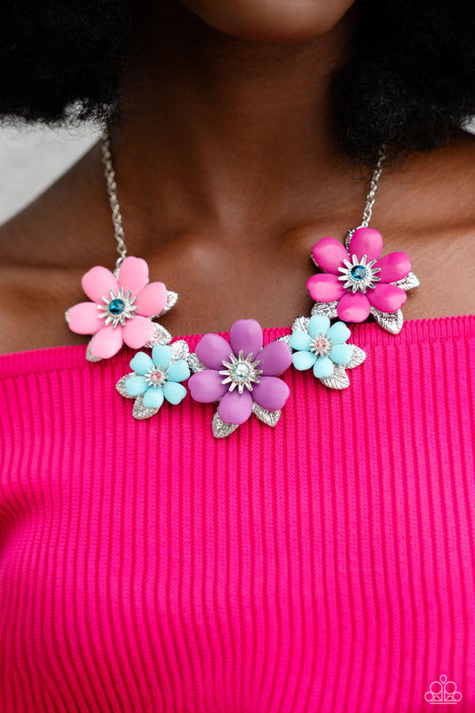 Well-Mannered Whimsy Pink Flower Necklace - Paparazzi Accessories