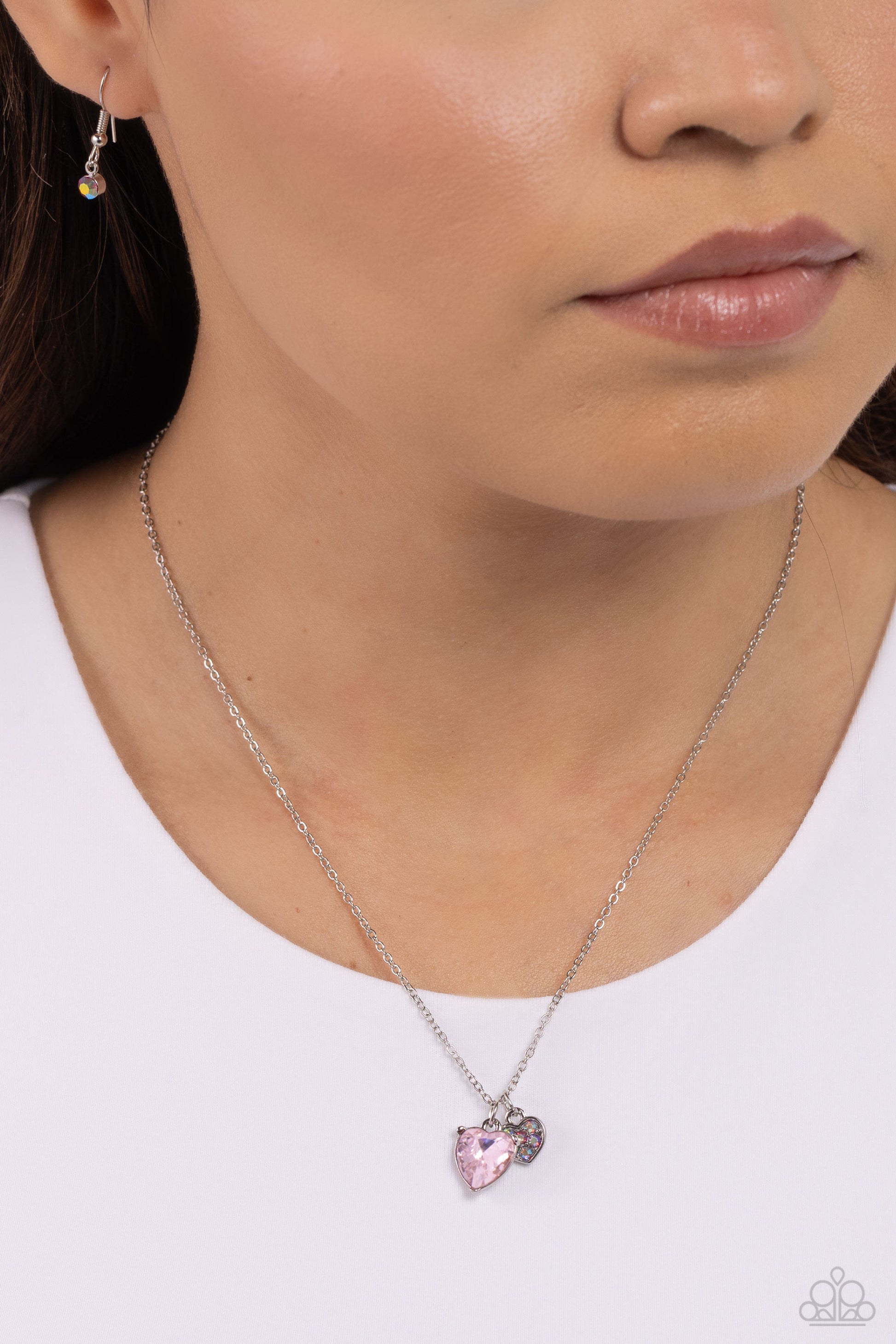 Devoted Delicacy Pink Heart Necklace Paparazzi Accessories – 3D