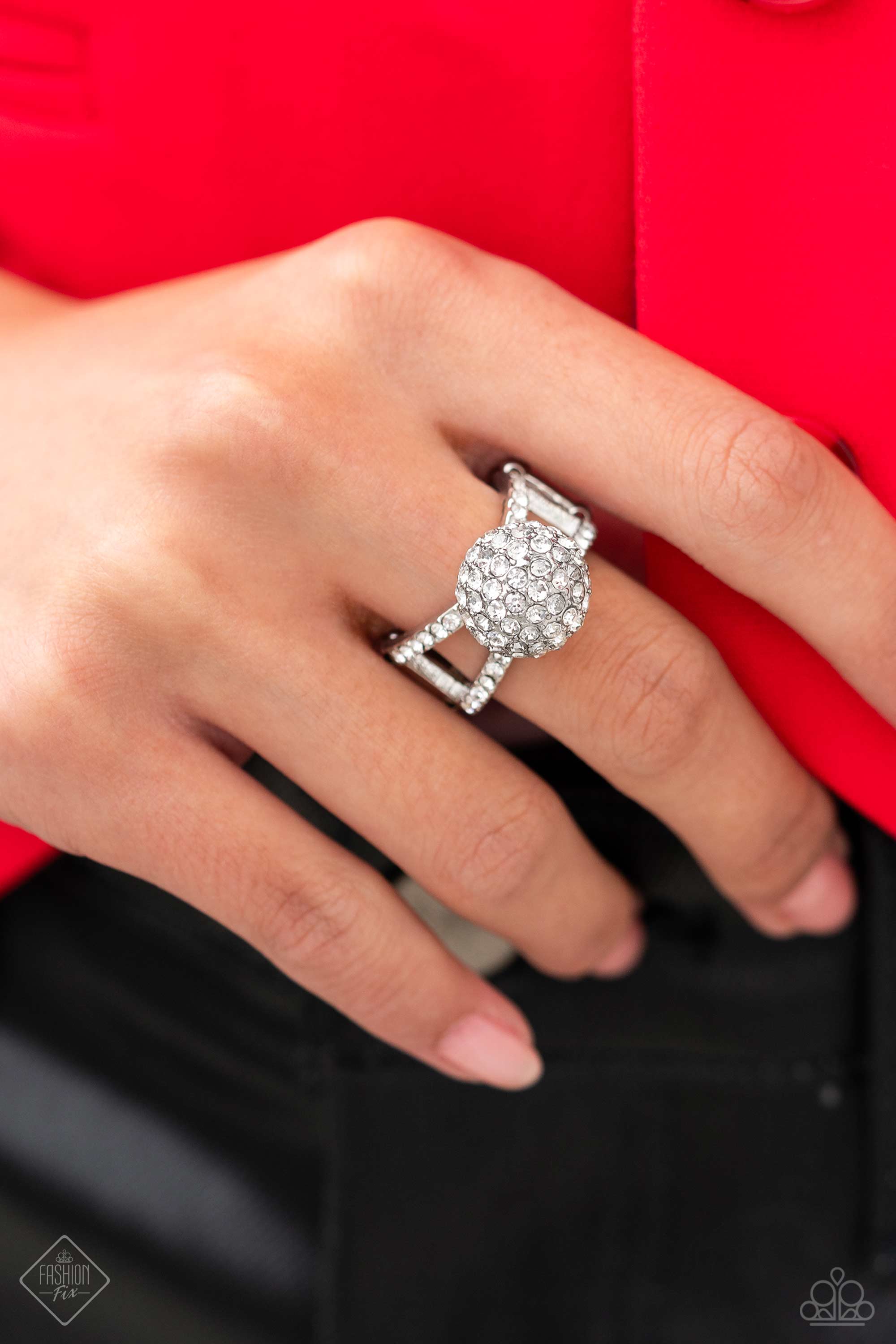 Polished Pageant White Rhinestone Ring - Paparazzi Accessories – 3D Jewelz