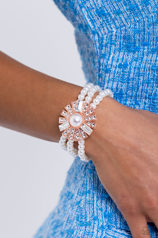Gifted Gatsby Copper Stretch Bracelet - Paparazzi Accessories