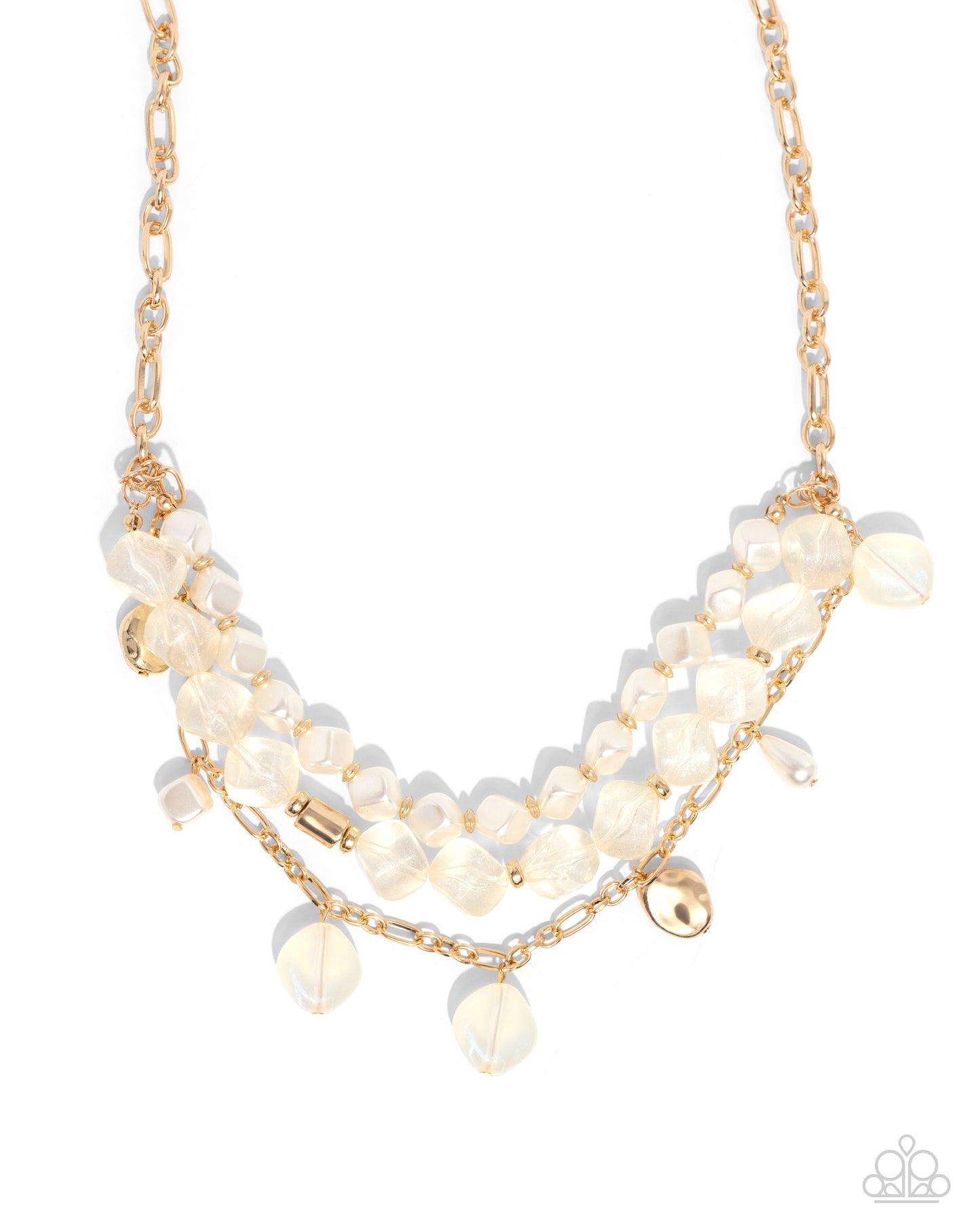 Cubed Cameo Gold Necklace & Bracelet Set - Paparazzi Accessories