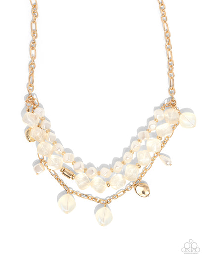 Cubed Cameo Gold Necklace & Bracelet Set - Paparazzi Accessories
