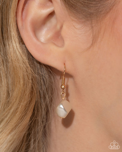 Cubed Cameo Gold Necklace & Bracelet Set - Paparazzi Accessories