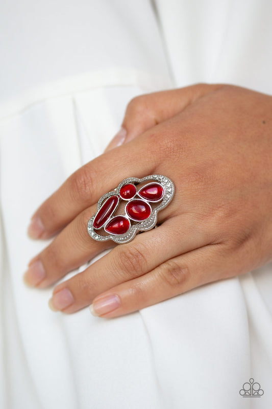 Cherished Collection Red Cat's Eye Ring - Paparazzi Accessories