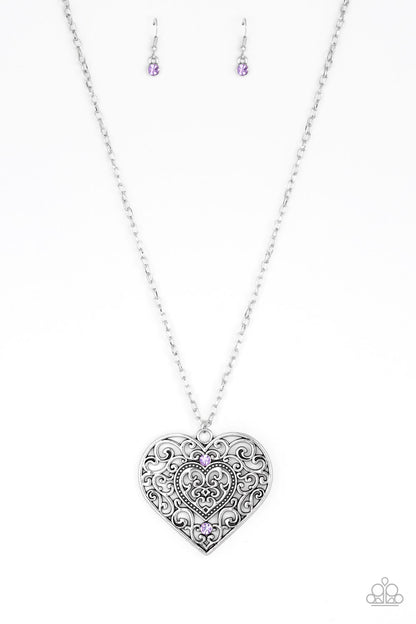 Classic Casanova Purple Heart Necklace - Paparazzi Accesories