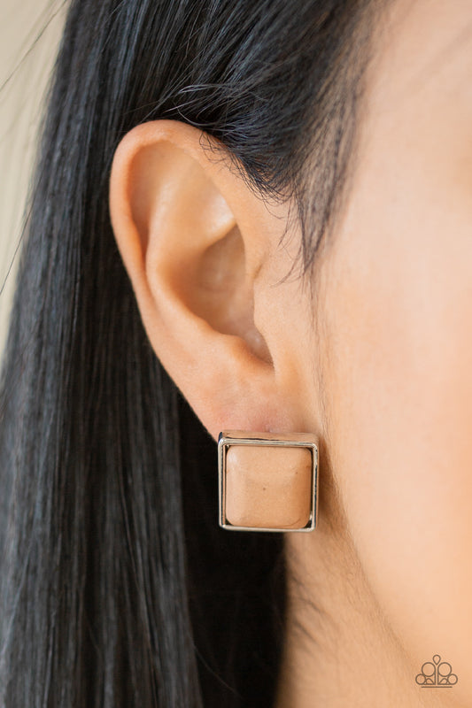 Eco Elegance Brown Earring - Paparazzi Accessories