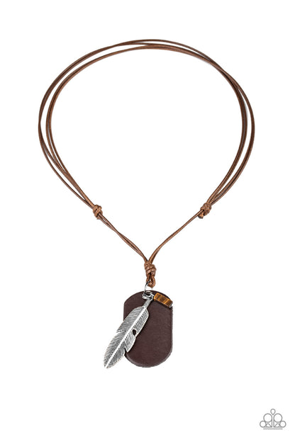 Flying Solo Brown Urban Necklace - Paparazzi Accessories