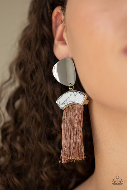 Insta Inca Brown Tassel Earring - Paparazzi Accessories