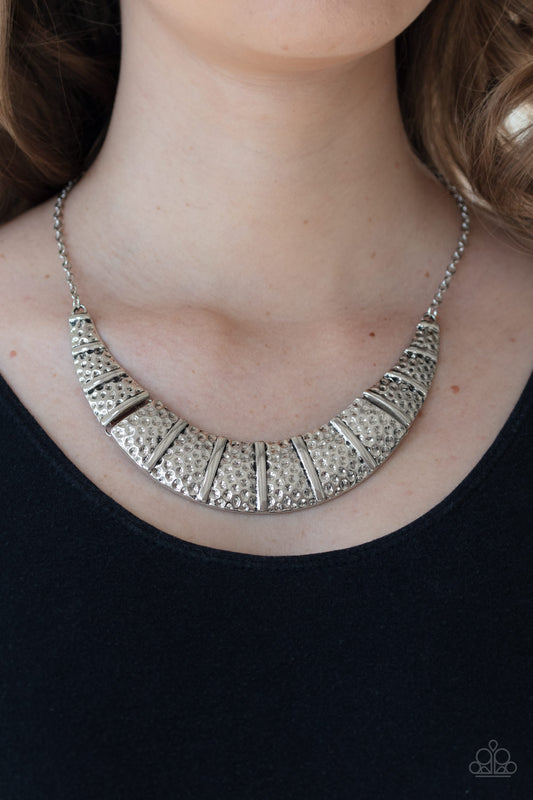 Metallic Mechanics Silver Necklace - Paparazzi Accessories