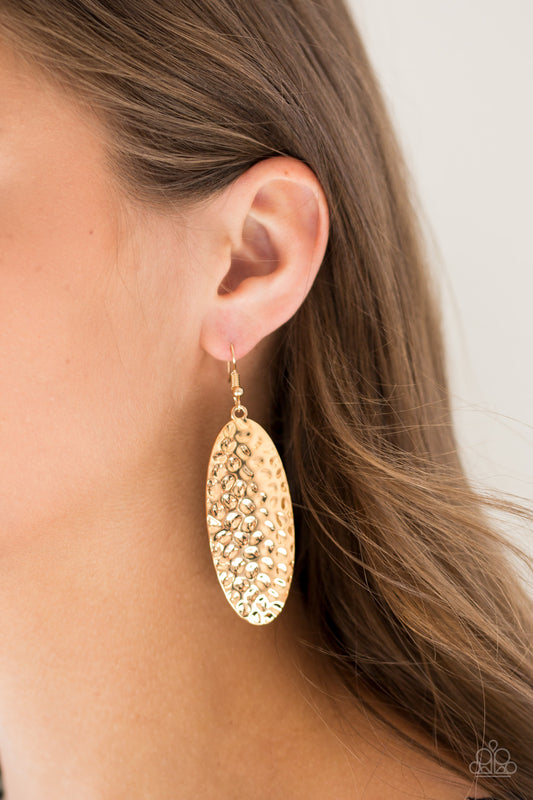 Radiantly Radiant Gold Earring - Paparazzi Accessories - jazzy-jewels-gems