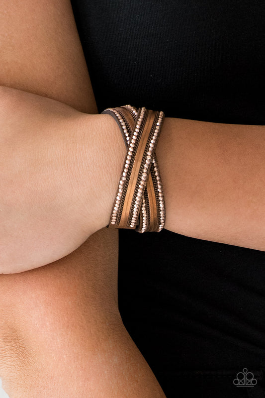Rocker Rivalry Copper Wrap Bracelet - Paparazzi Accessories