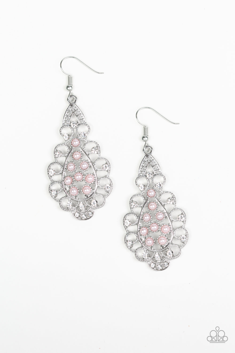 Sprinkle On The Sparkle Pink Earring - Paparazzi Accessories