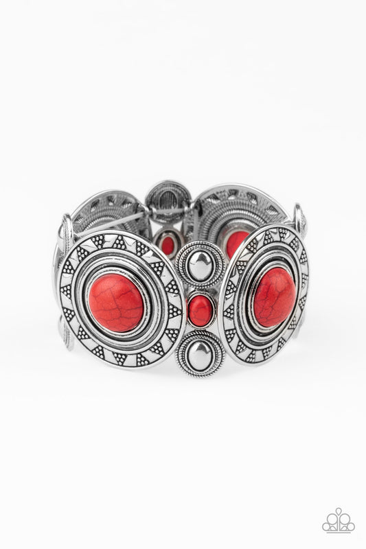 Sunny Salutations Red Bracelet - Paparazzi Accessories