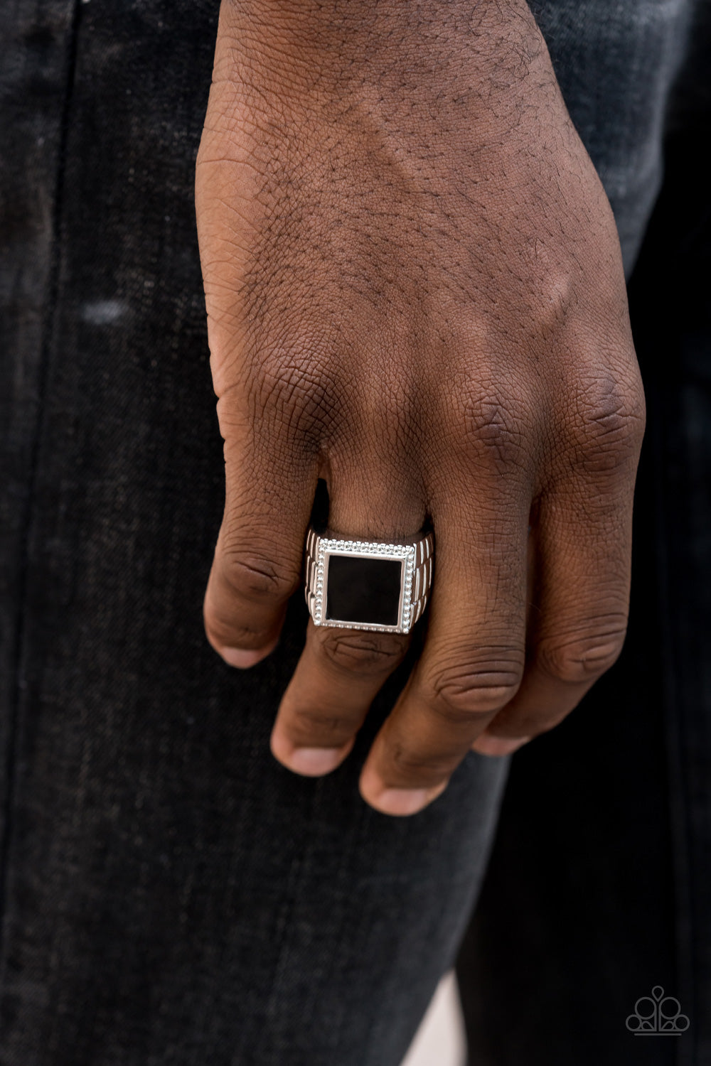 The Titan Black Urban Ring - Paparazzi Accessories - jazzy-jewels-gems