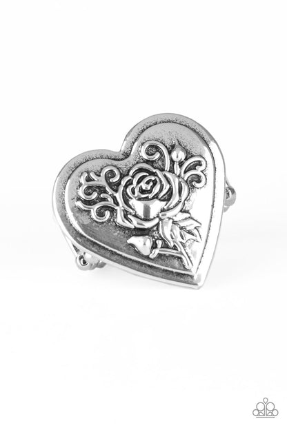 Beloved Bloom Silver Ring - Paparazzi Accessories