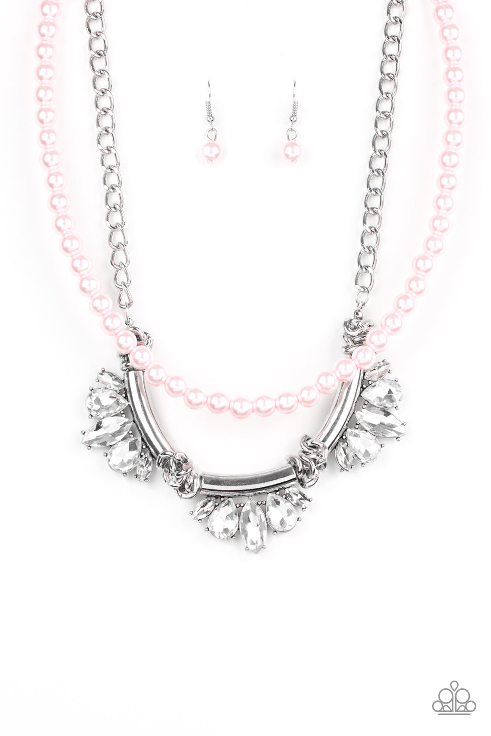 Bow Before The Queen Pink Necklace - Paparazzi Accessories - jazzy-jewels-gems