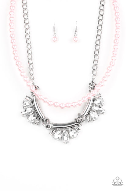 Bow Before The Queen Pink Necklace - Paparazzi Accessories - jazzy-jewels-gems