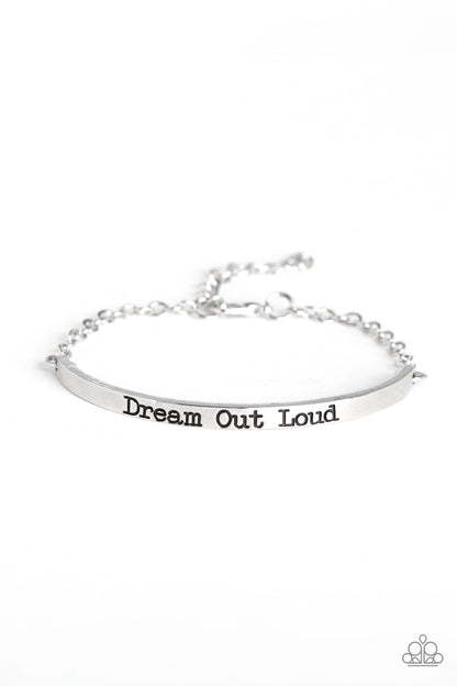 Dream Out Loud Silver Inspirational Bracelet - Paparazzi Accessories