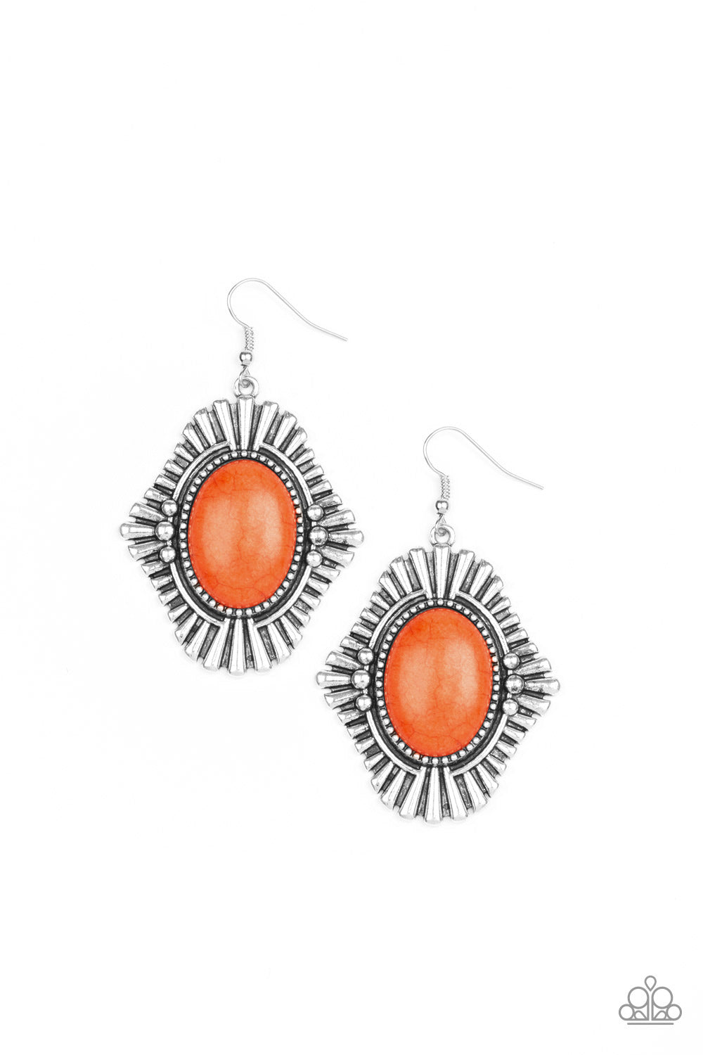 Easy As PIONEER Orange Earring - Paparazzi Accessories - jazzy-jewels-gems