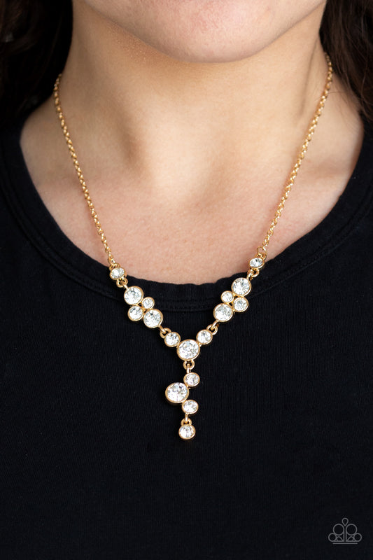 Five-Star Starlet Gold Necklace - Paparazzi Accessories - jazzy-jewels-gems