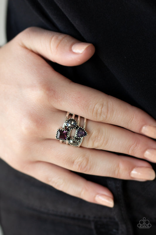 Geo Jazz Purple Ring - Paparazzi Accessories