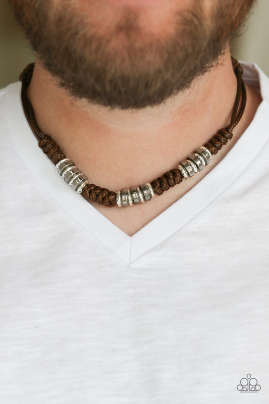 Lets Take A Ride Brown Urban Necklace - Paparazzi Accessories