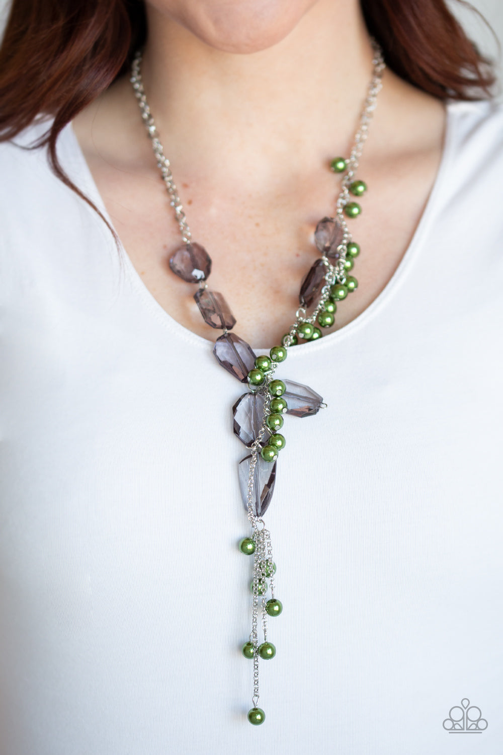 Prismatic Princess Green Necklace - Paparazzi Accessories - jazzy-jewels-gems