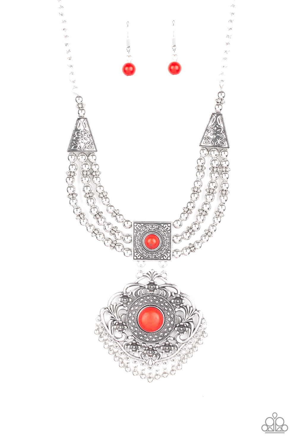 Santa Fe Solstice Red Necklace - Paparazzi Accessories