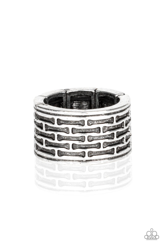 Tactical Gear Silver Urban Ring - Paparazzi Accessories