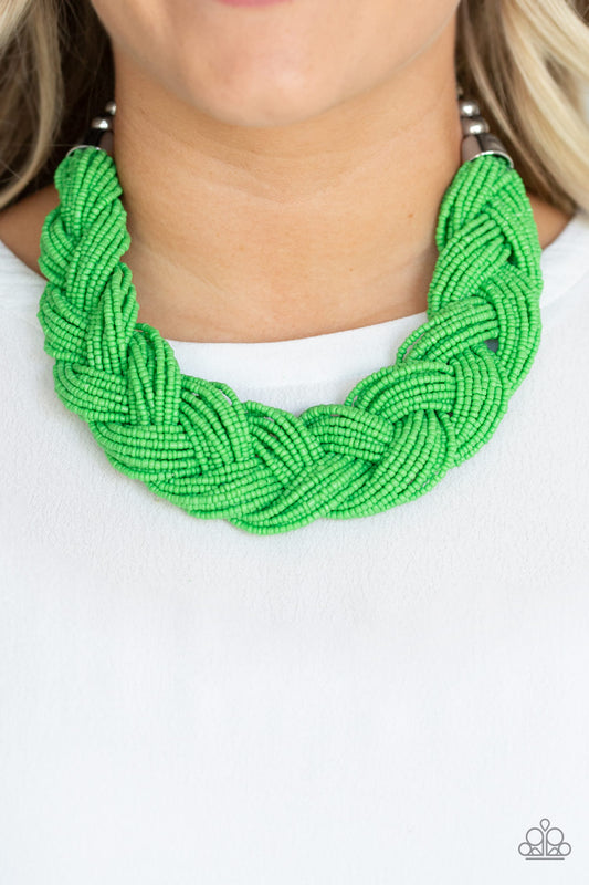 The Great Outback Green Seed Bead Necklace - Paparazzi Accessories