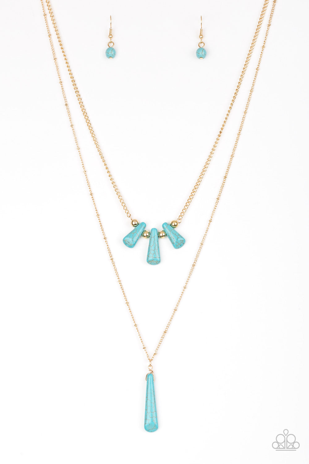 Basic Groundwork Blue Necklace - Paparazzi Accessories - jazzy-jewels-gems
